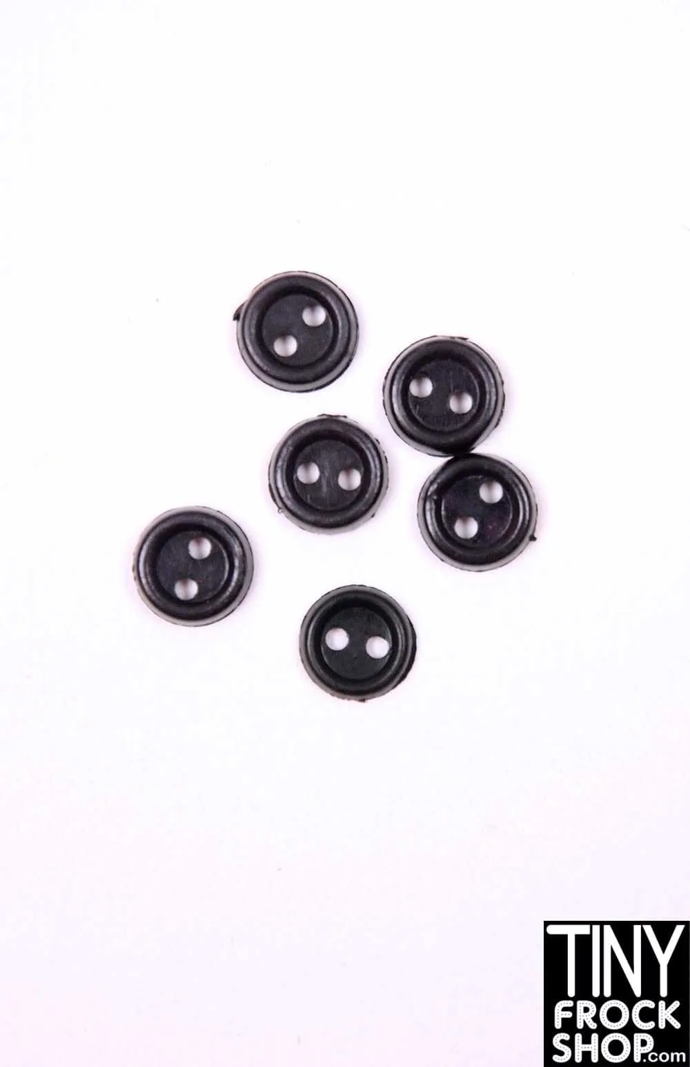 6mm - 12" Fashion Doll Flat Rim Buttons - Pack Of 6