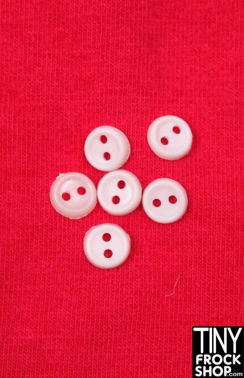 6mm - 12" Fashion Doll Flat Rim Buttons - Pack Of 6