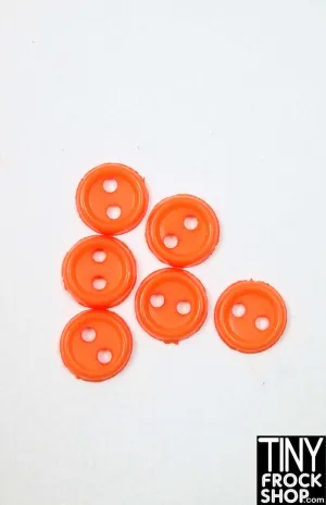 6mm - 12" Fashion Doll Flat Rim Buttons - Pack Of 6