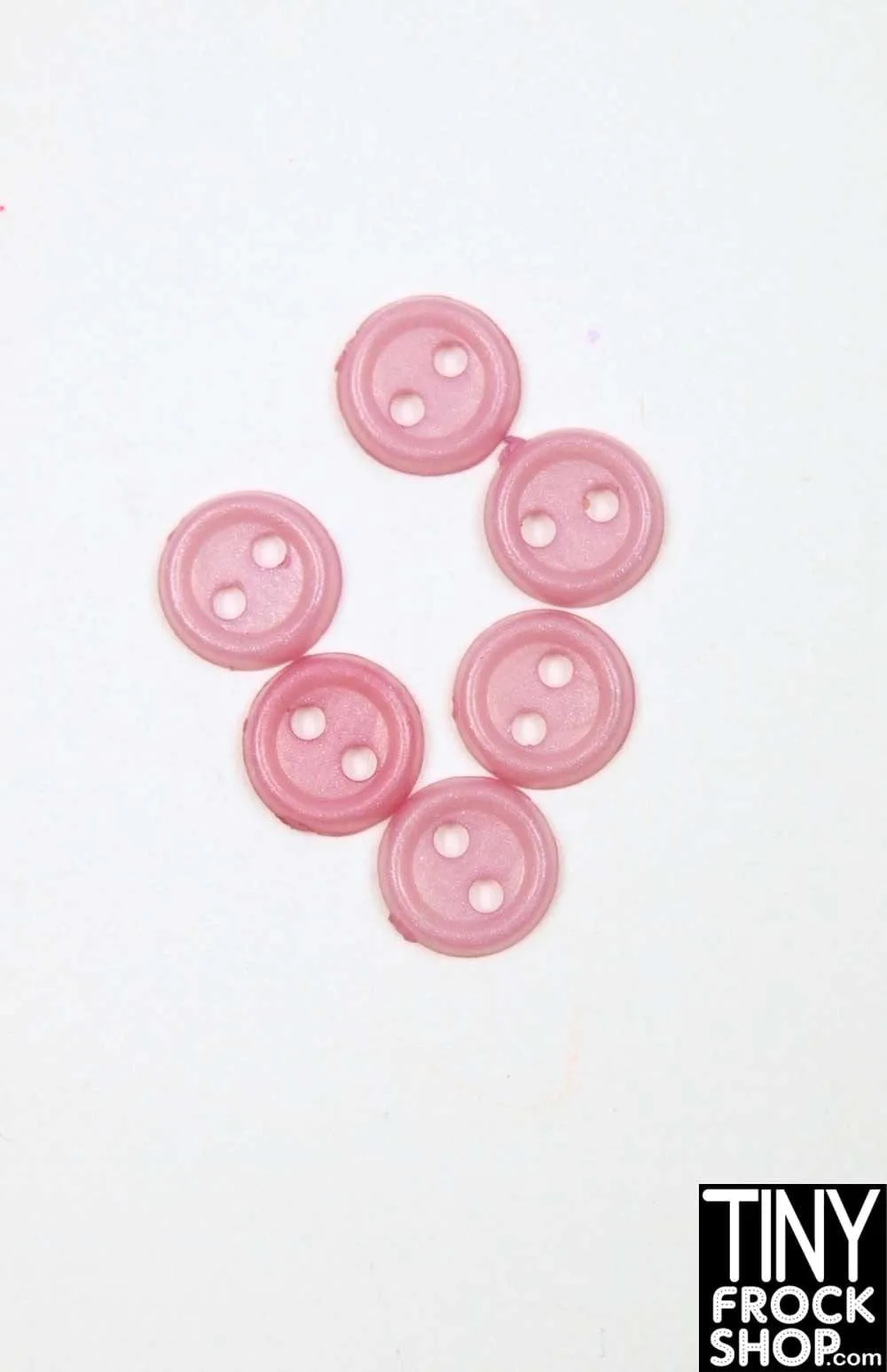 6mm - 12" Fashion Doll Flat Rim Buttons - Pack Of 6