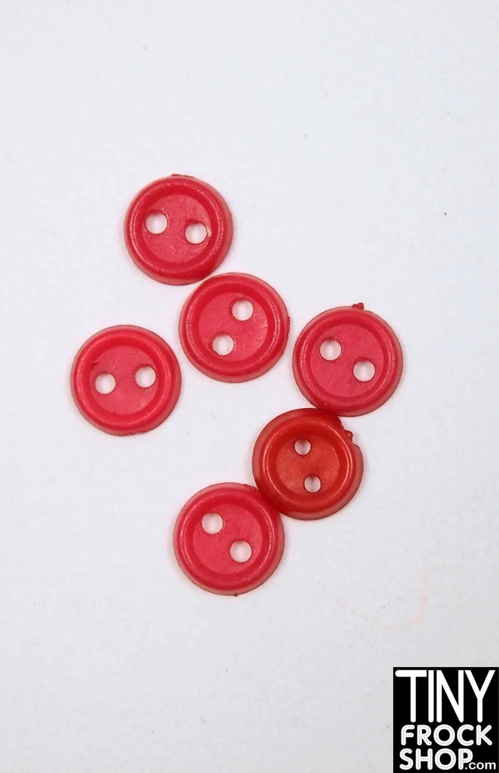 6mm - 12" Fashion Doll Flat Rim Buttons - Pack Of 6