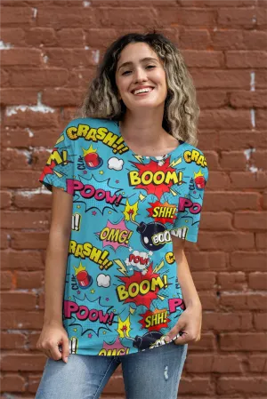 Funky Pop Art Women's All-Over Printed Tee
