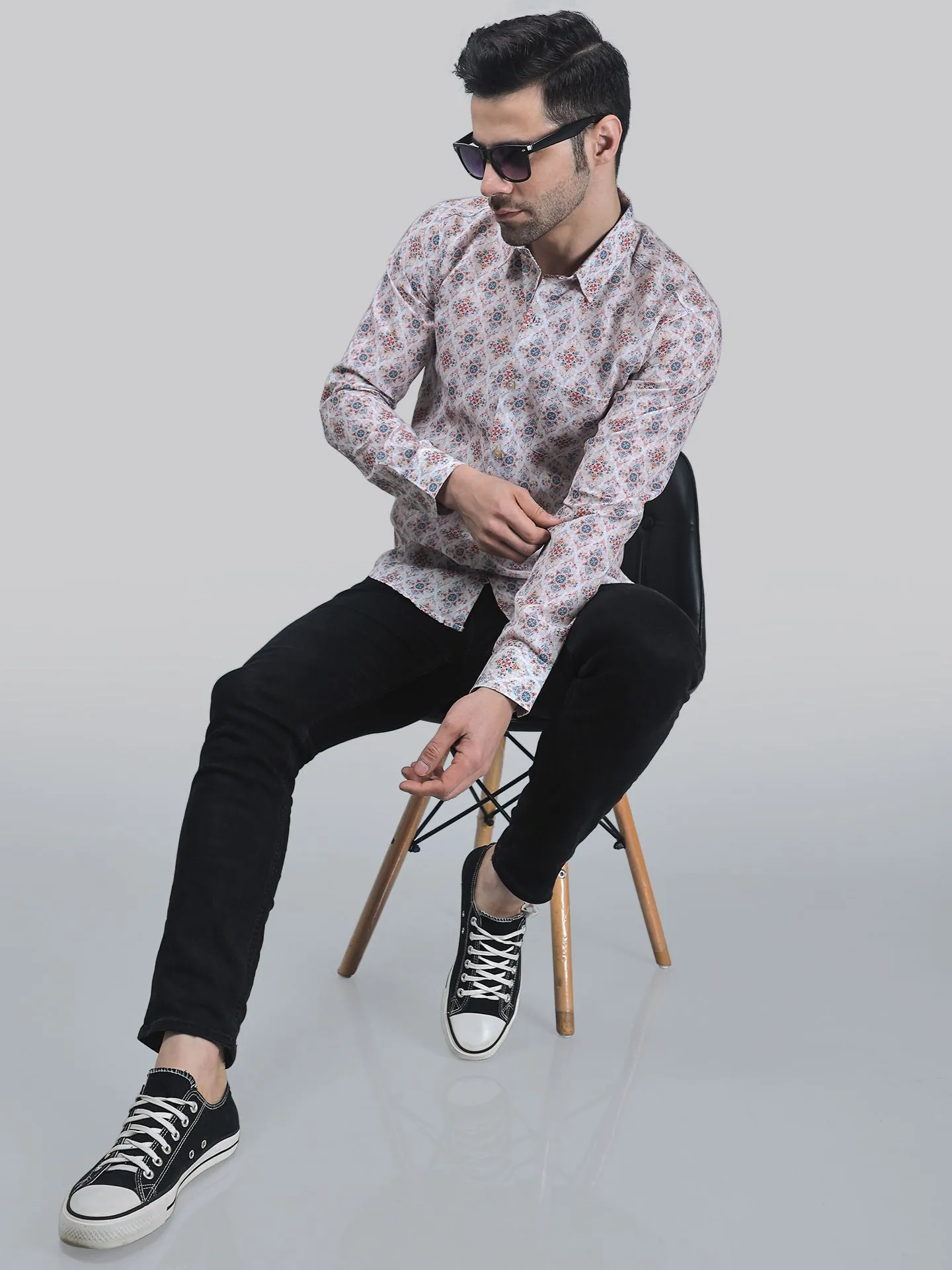 Glamo Men's Printed Shirt