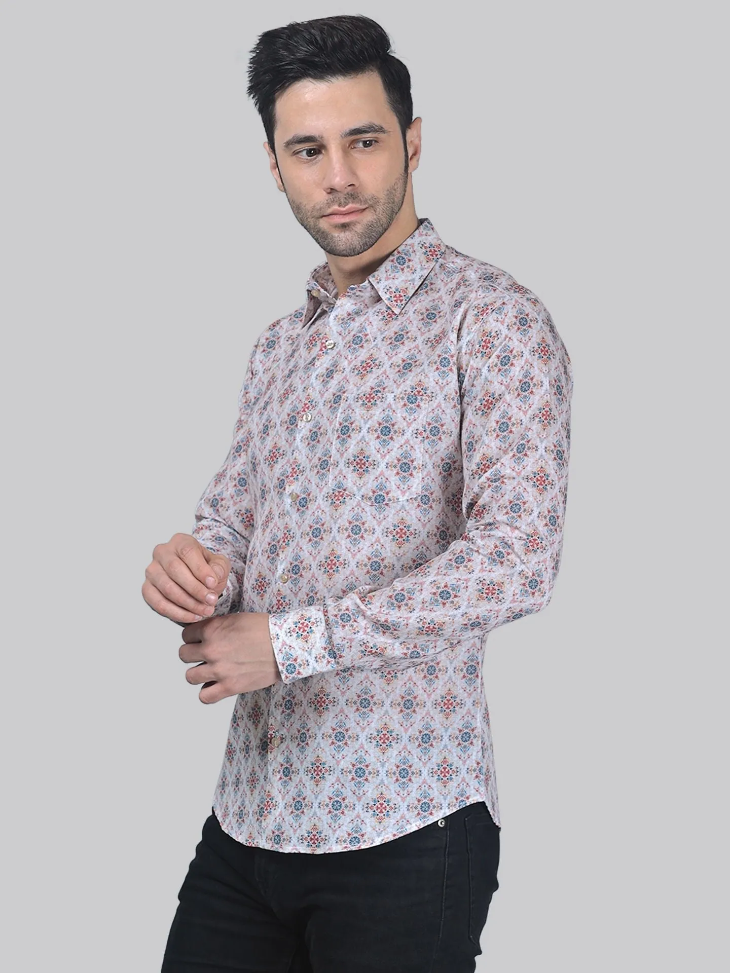 Glamo Men's Printed Shirt