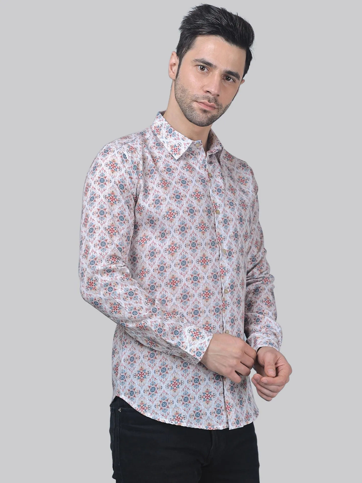 Glamo Men's Printed Shirt