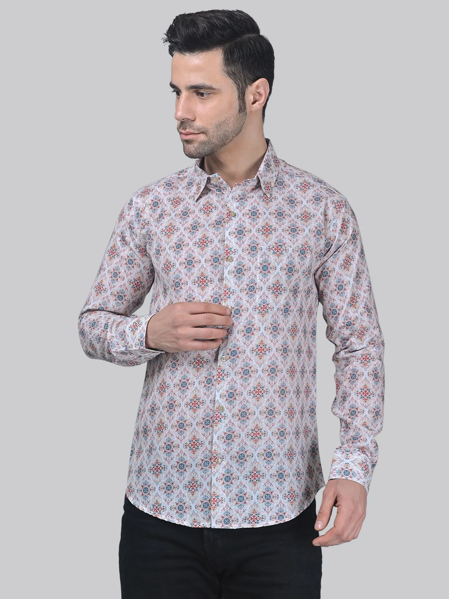 Glamo Men's Printed Shirt