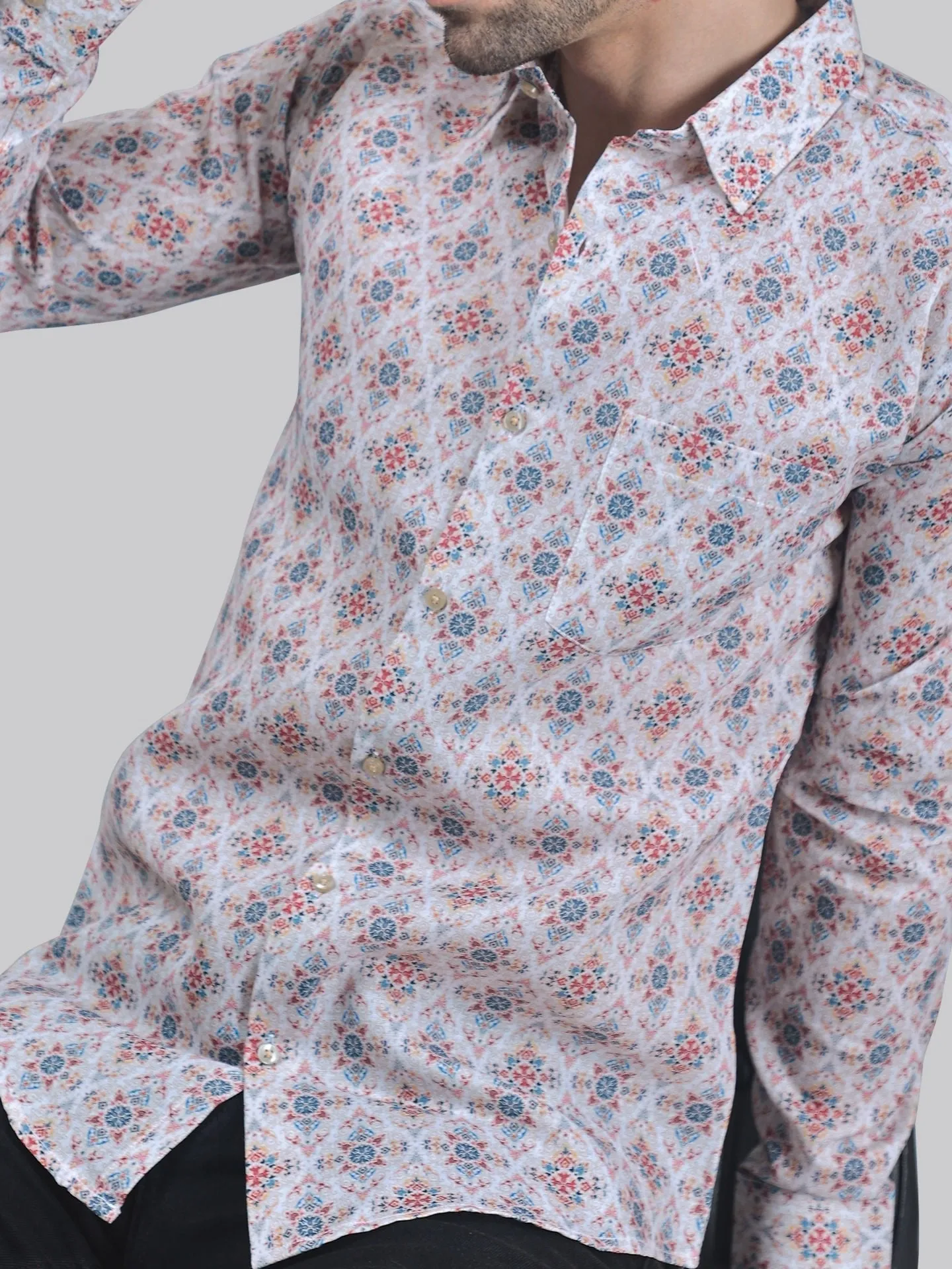 Glamo Men's Printed Shirt