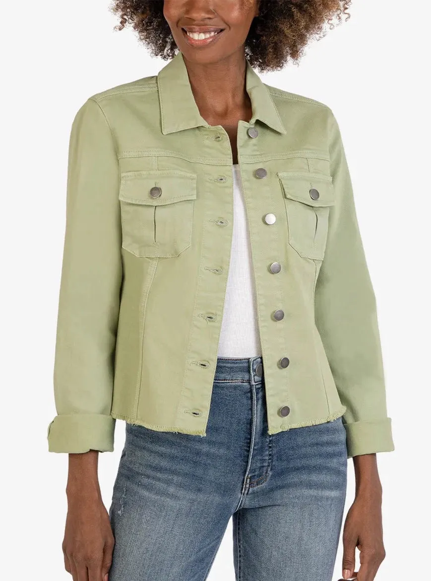 Kara Jacket No Waist With Fray [Cactus]
