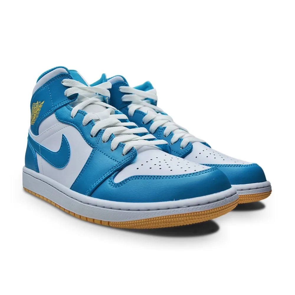 Mens Nike Air Jordan 1 Mid - DQ8426 400 - Aquatone Celestial Gold White