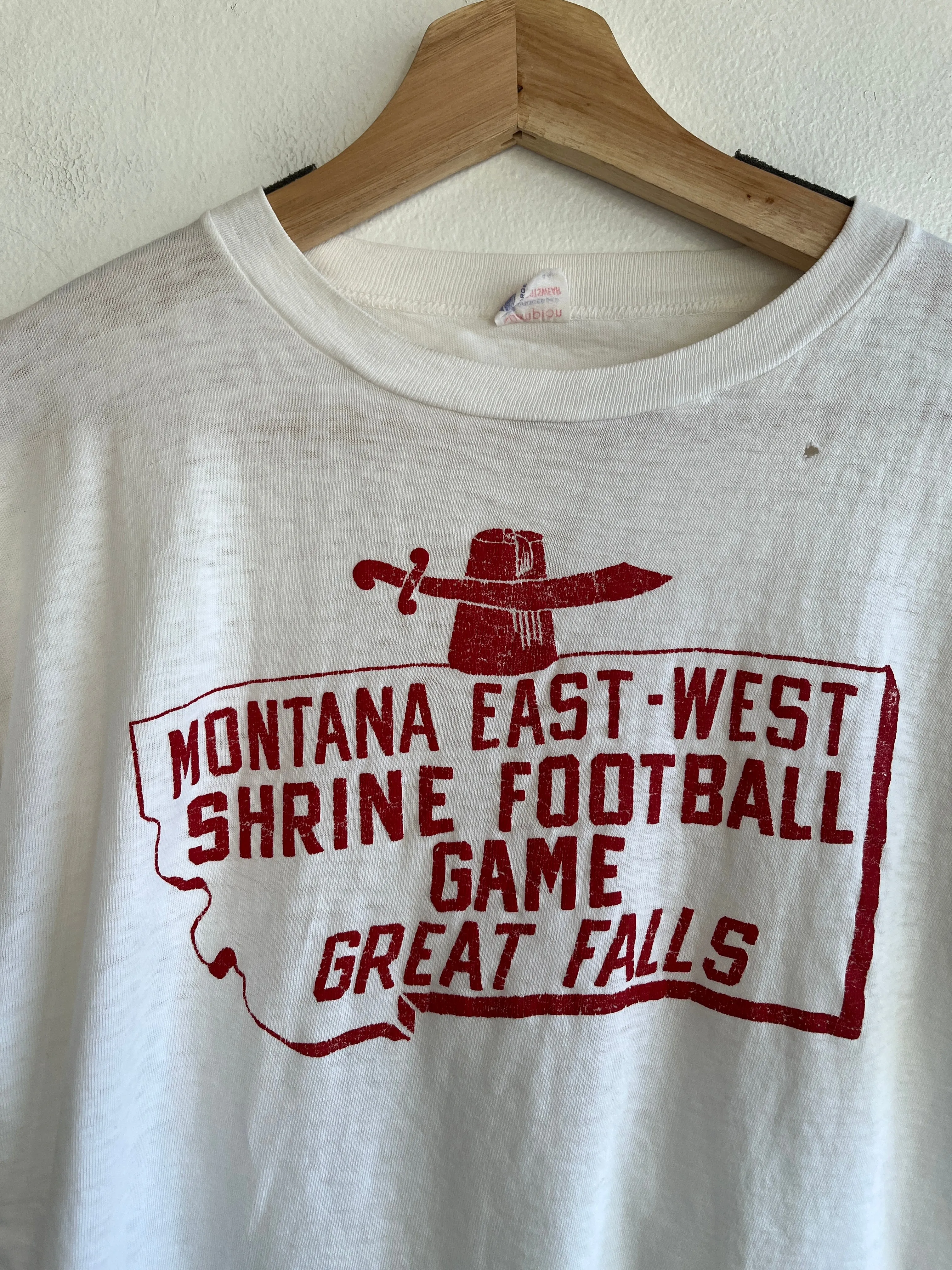 Vintage 1950s Montana East-West Shriners Football T-Shirt