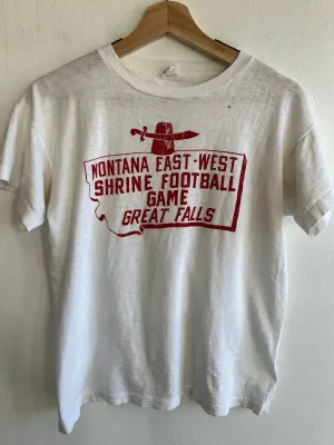 Vintage 1950s Montana East-West Shriners Football T-Shirt